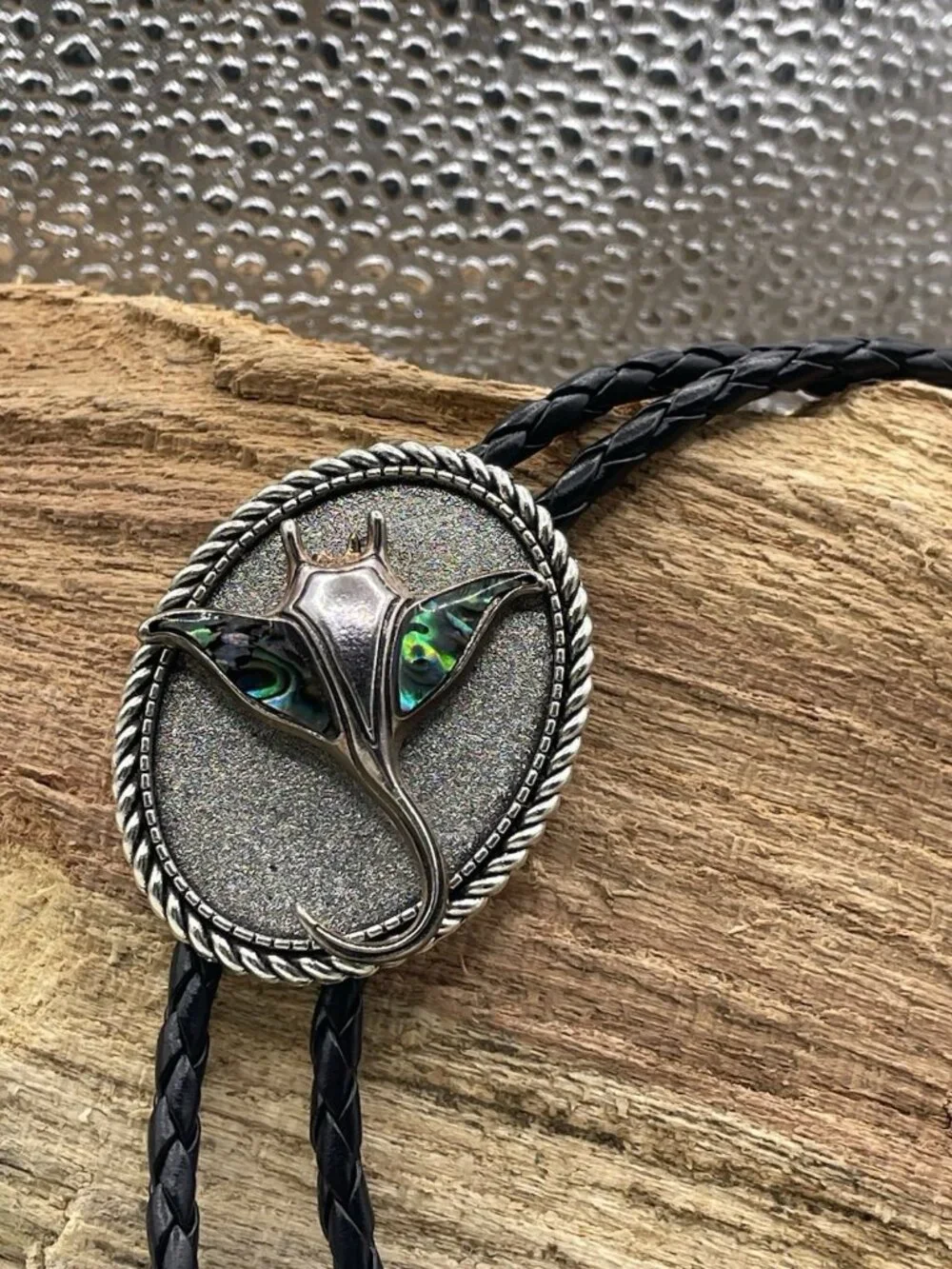 ABALONE Shell stingray Sea Horse Life Beach BOLO Tie Dad Son Festival wedding